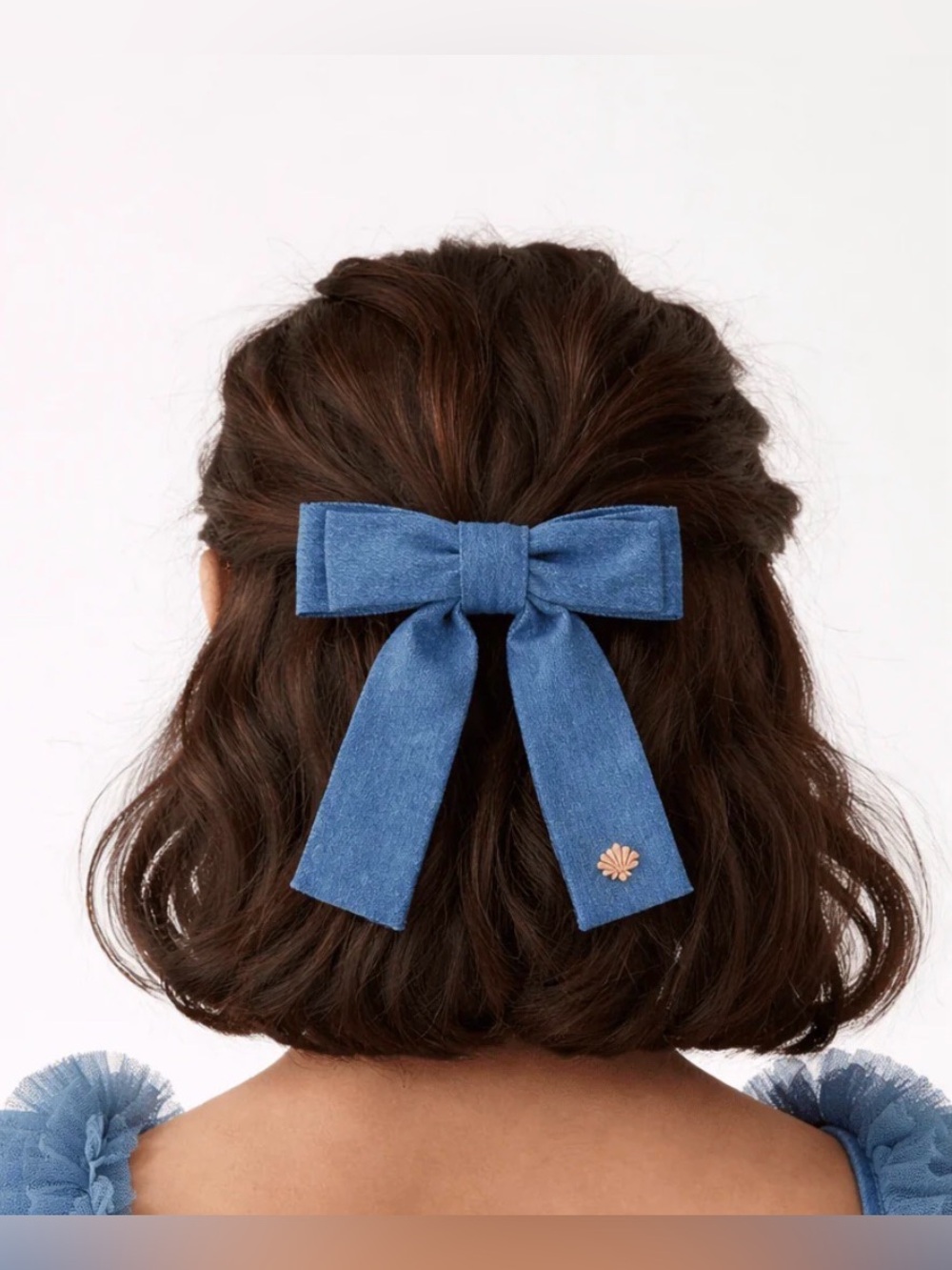 LELE SADOUGHI LIGHT DENIM ANTOINETTE BOW BARRETTE - NWT